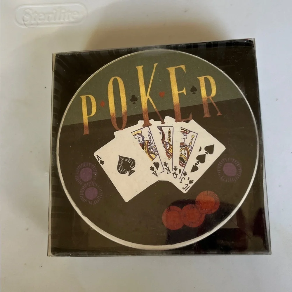 Poker coasters with cork bottoms - Picture 5 of 5